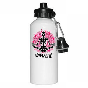 Halloween Namaste Skeleton Aluminum Water Bottle