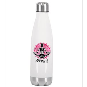 Halloween Namaste Skeleton Stainless Steel Insulated Water Bottle