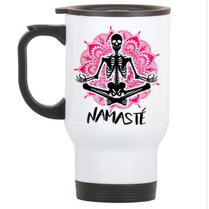 Halloween Namaste Skeleton Stainless Steel Travel Mug