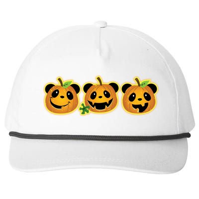 Halloween Panda Pumpkins Snapback Five-Panel Rope Hat