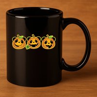 Halloween Panda Pumpkins 11oz C Handle Ceramic Mug