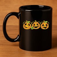 Halloween Panda Pumpkins 11oz C Handle Ceramic Mug