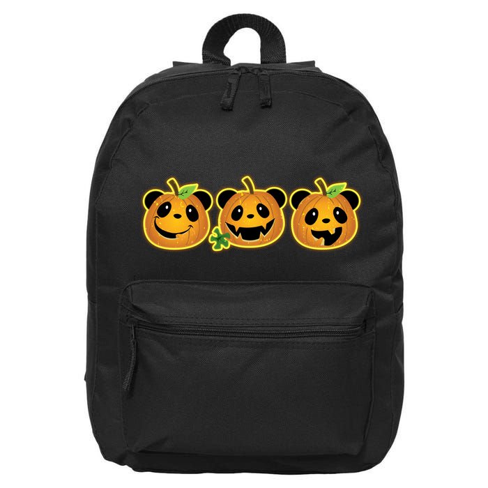 Halloween Panda Pumpkins 16 in Basic Backpack