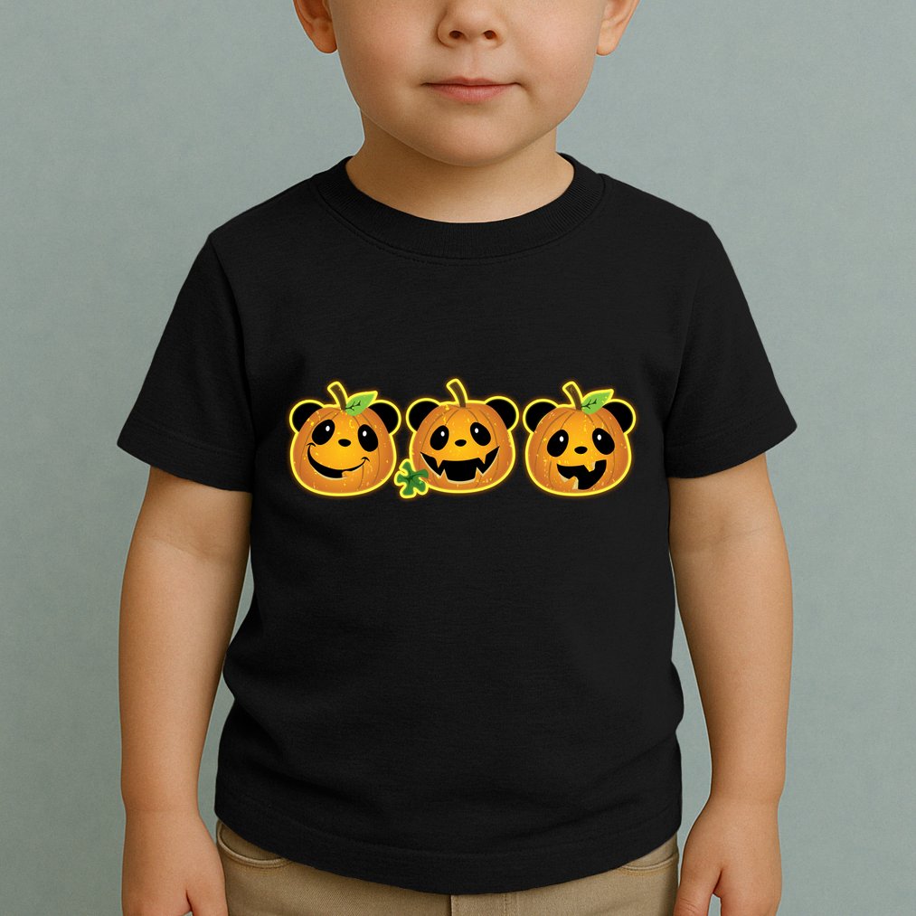 Halloween Panda Pumpkins Toddler T-Shirt