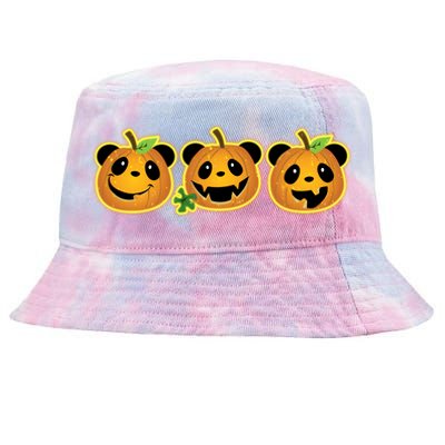 Halloween Panda Pumpkins Tie-Dyed Bucket Hat