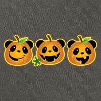 Halloween Panda Pumpkins Cotton Canvas Backpack