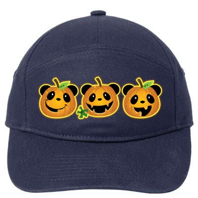 Halloween Panda Pumpkins 7-Panel Snapback Hat