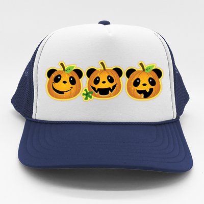 Halloween Panda Pumpkins Trucker Hat