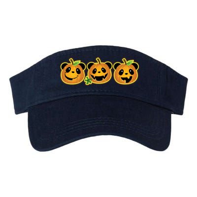 Halloween Panda Pumpkins Valucap Bio-Washed Visor