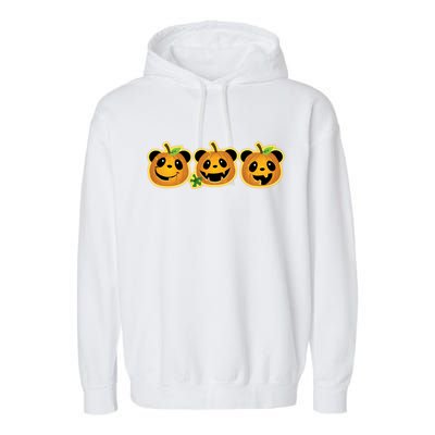 Halloween Panda Pumpkins Garment-Dyed Fleece Hoodie