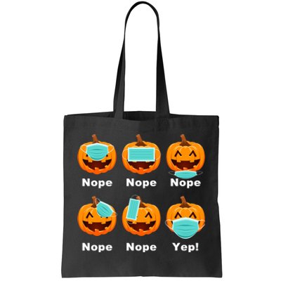 Halloween Pandemic Pumpkin Mask Funny Cute Tote Bag