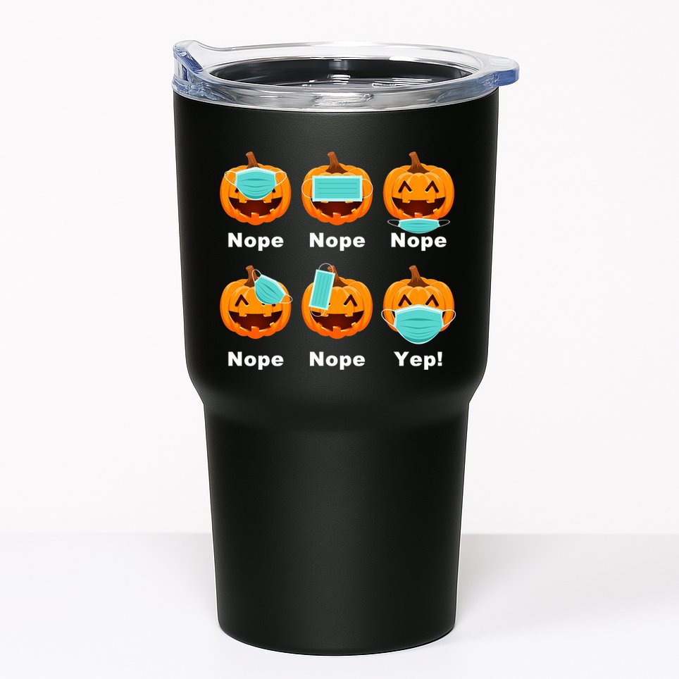 Halloween Pandemic Pumpkin Mask Funny Cute Tumbler
