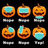 Halloween Pandemic Pumpkin Mask Funny Cute Poster