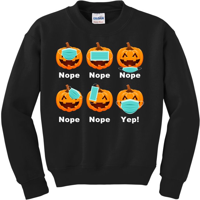 Halloween Pandemic Pumpkin Mask Funny Cute Kids Sweatshirt