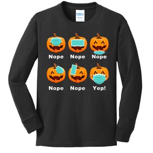 Halloween Pandemic Pumpkin Mask Funny Cute Kids Long Sleeve Shirt