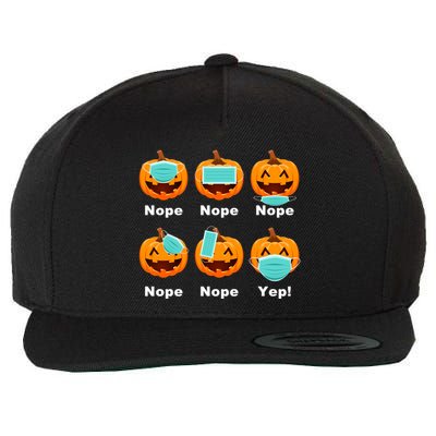 Halloween Pandemic Pumpkin Mask Funny Cute Wool Snapback Cap