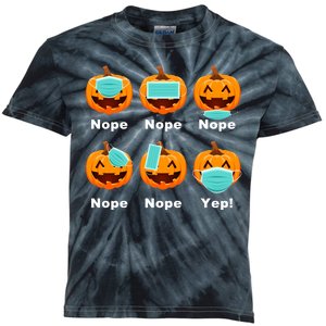 Halloween Pandemic Pumpkin Mask Funny Cute Kids Tie-Dye T-Shirt