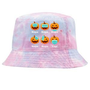 Halloween Pandemic Pumpkin Mask Funny Cute Tie-Dyed Bucket Hat