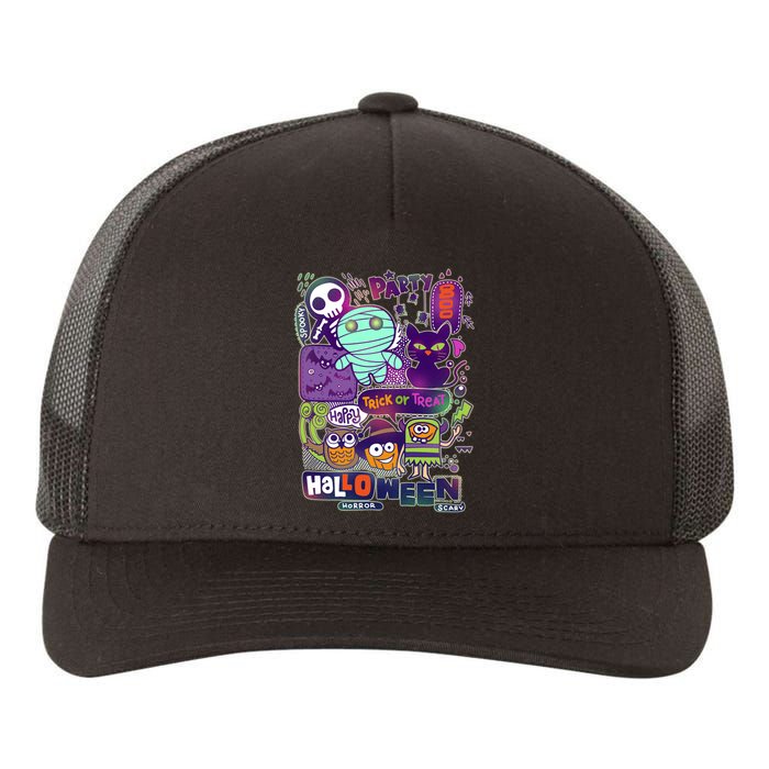 Halloween Party Doodles Yupoong Adult 5-Panel Trucker Hat