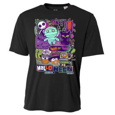 Halloween Party Doodles Cooling Performance Crew T-Shirt