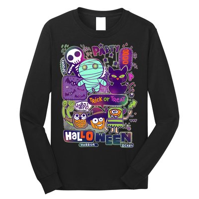 Halloween Party Doodles Long Sleeve Shirt