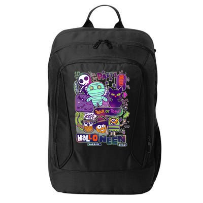 Halloween Party Doodles City Backpack