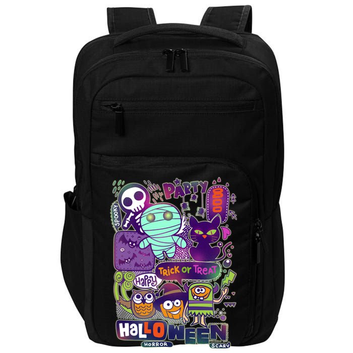 Halloween Party Doodles Impact Tech Backpack