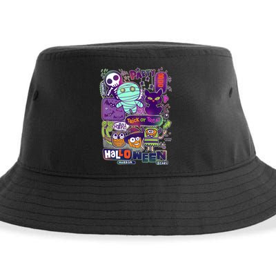 Halloween Party Doodles Sustainable Bucket Hat