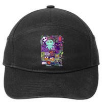 Halloween Party Doodles 7-Panel Snapback Hat