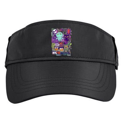 Halloween Party Doodles Adult Drive Performance Visor