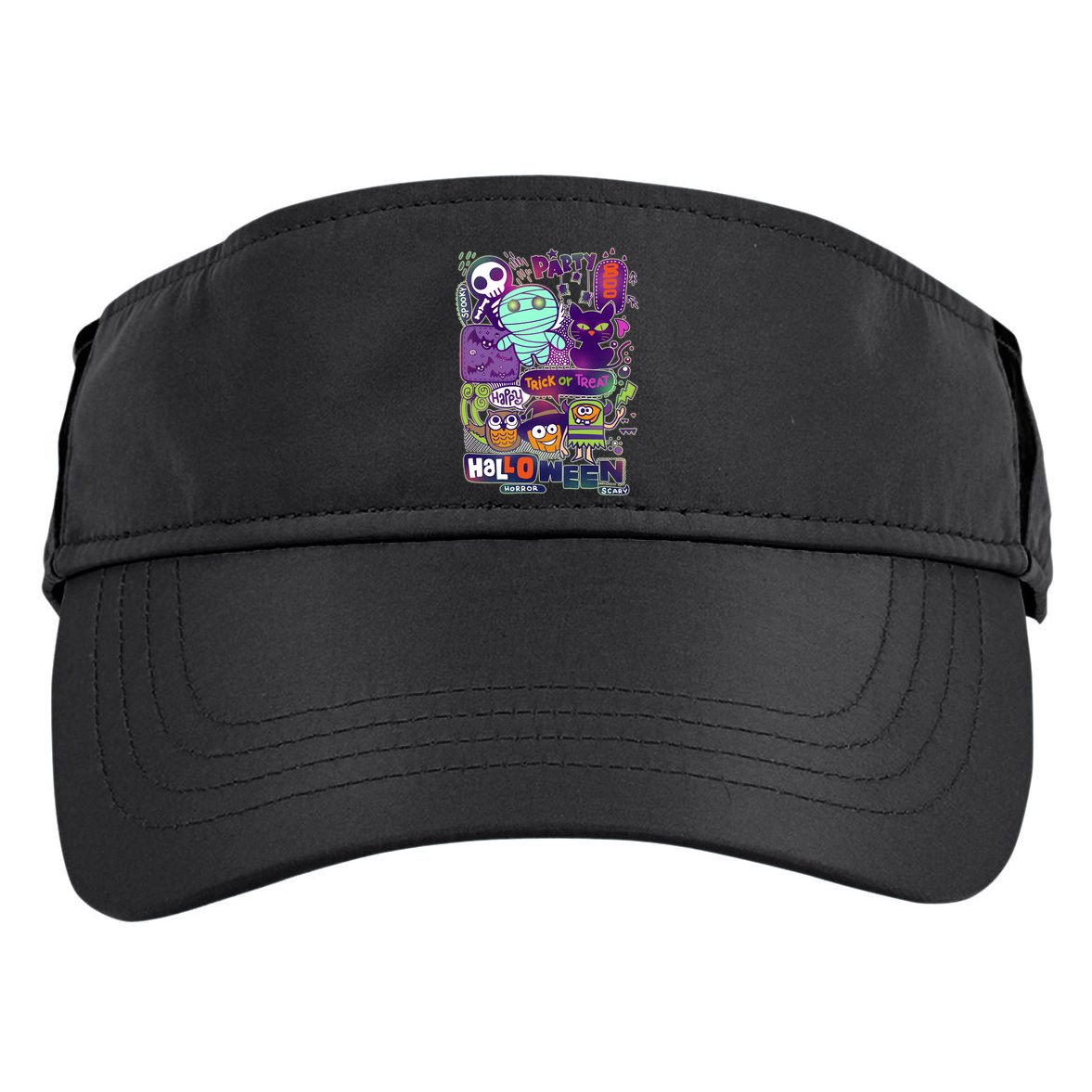 Halloween Party Doodles Adult Drive Performance Visor