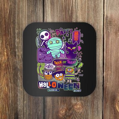 Halloween Party Doodles Coaster