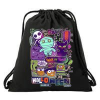 Halloween Party Doodles Drawstring Bag