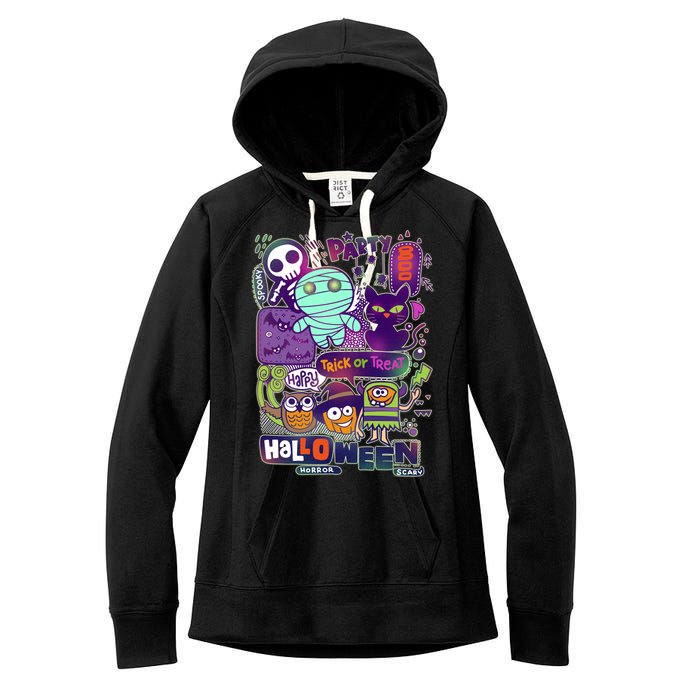 Halloween Party Doodles Women's Fleece Hoodie