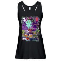 Halloween Party Doodles Ladies Essential Flowy Tank