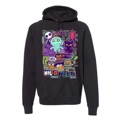 Halloween Party Doodles Premium Hoodie