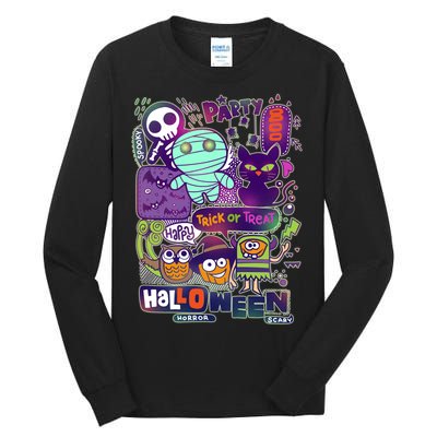 Halloween Party Doodles Tall Long Sleeve T-Shirt