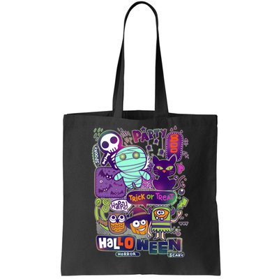 Halloween Party Doodles Tote Bag