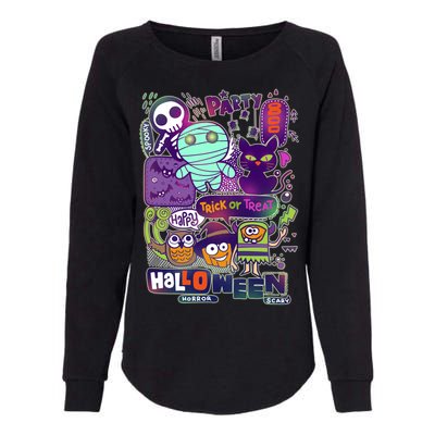 Halloween Party Doodles Womens California Wash Sweatshirt