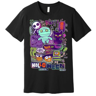 Halloween Party Doodles Premium T-Shirt