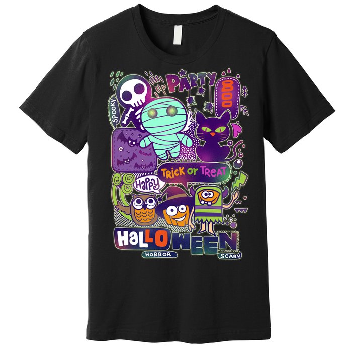 Halloween Party Doodles Premium T-Shirt