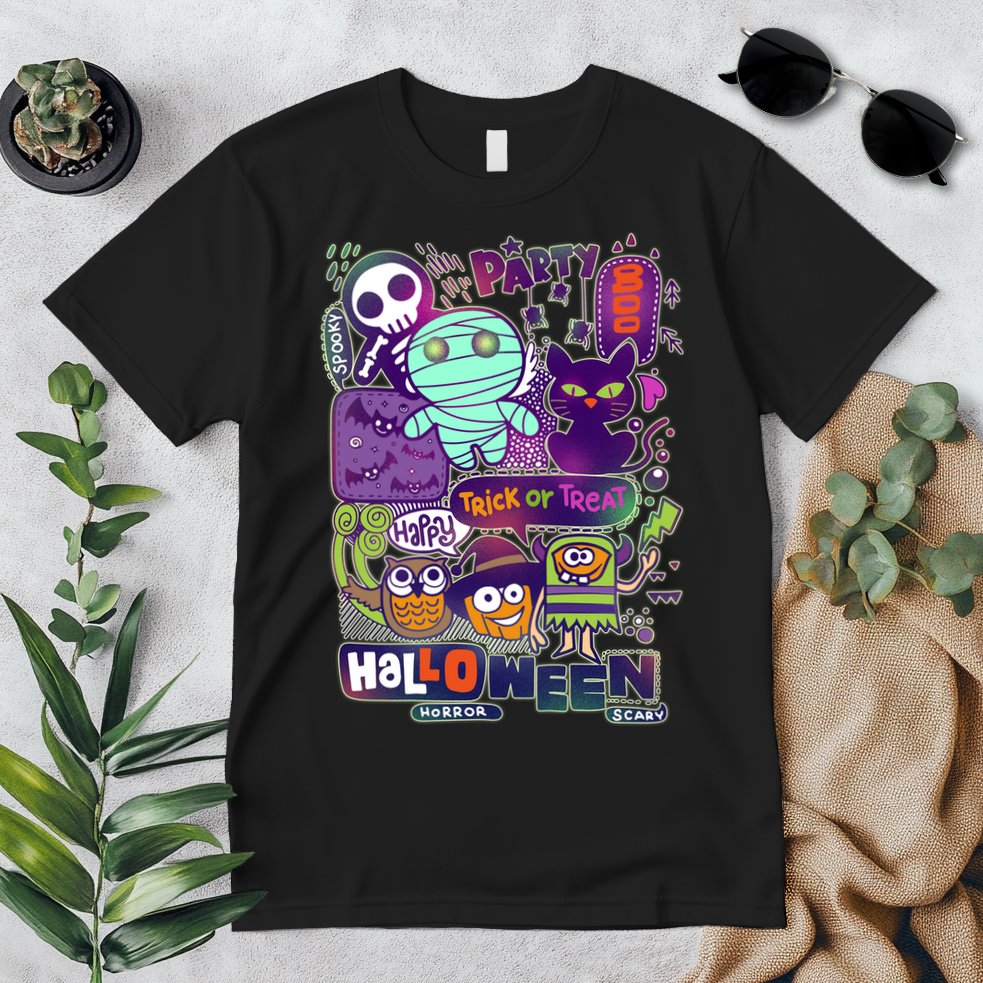 Halloween Party Doodles Premium T-Shirt