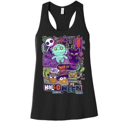 Halloween Party Doodles Women's Racerback Tank