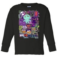 Halloween Party Doodles Toddler Long Sleeve Shirt