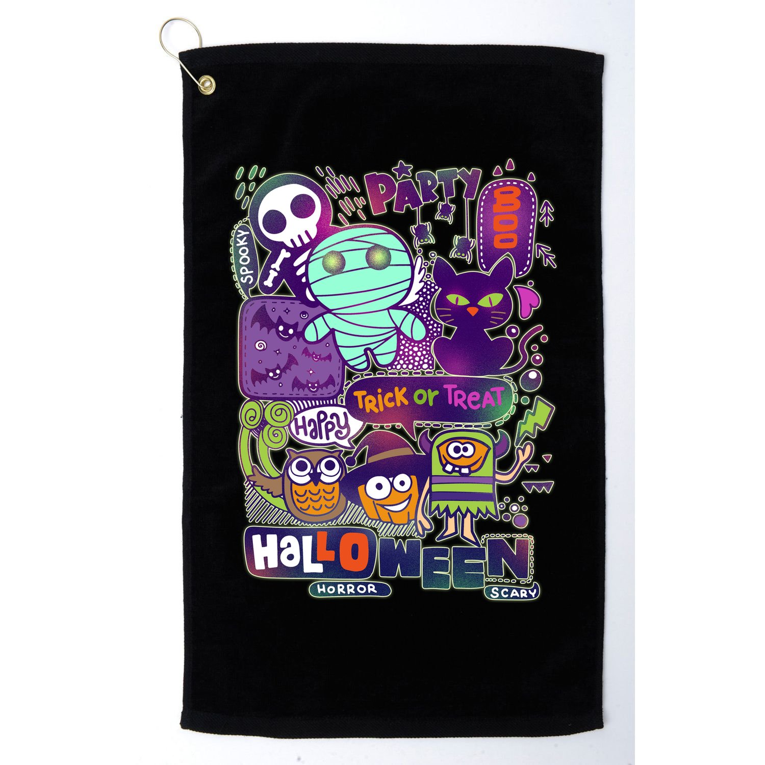 Halloween Party Doodles Golf Towel