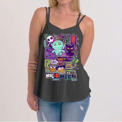 Halloween Party Doodles Women's Strappy Tank