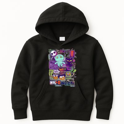 Halloween Party Doodles Kids Hoodie