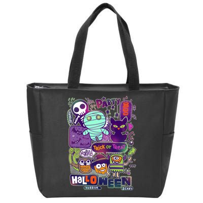 Halloween Party Doodles Zip Tote Bag