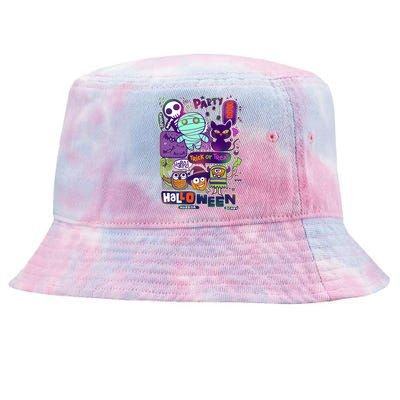 Halloween Party Doodles Tie-Dyed Bucket Hat