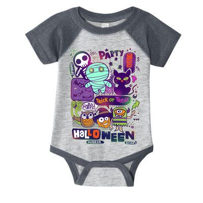 Halloween Party Doodles Infant Baby Jersey Bodysuit